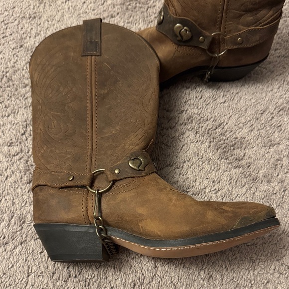 Masterson RB920 Western Leather Rodeo Cowboy Boots Pointed Toe Tips Women's 7 - Picture 3 of 9